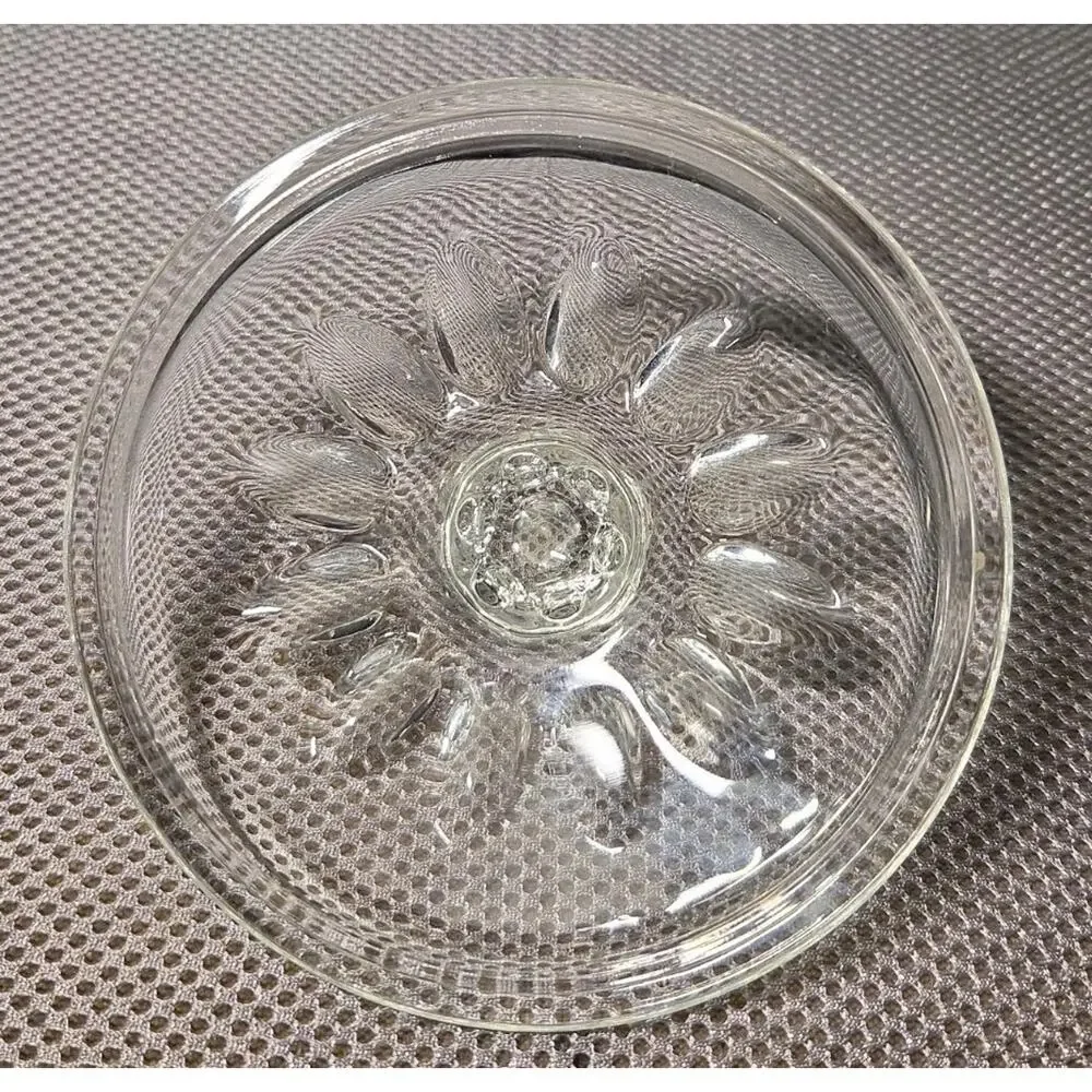 Vintage Hazel-Atlas Compote Candy Dish with Lid Thumbprint Reflection Pattern